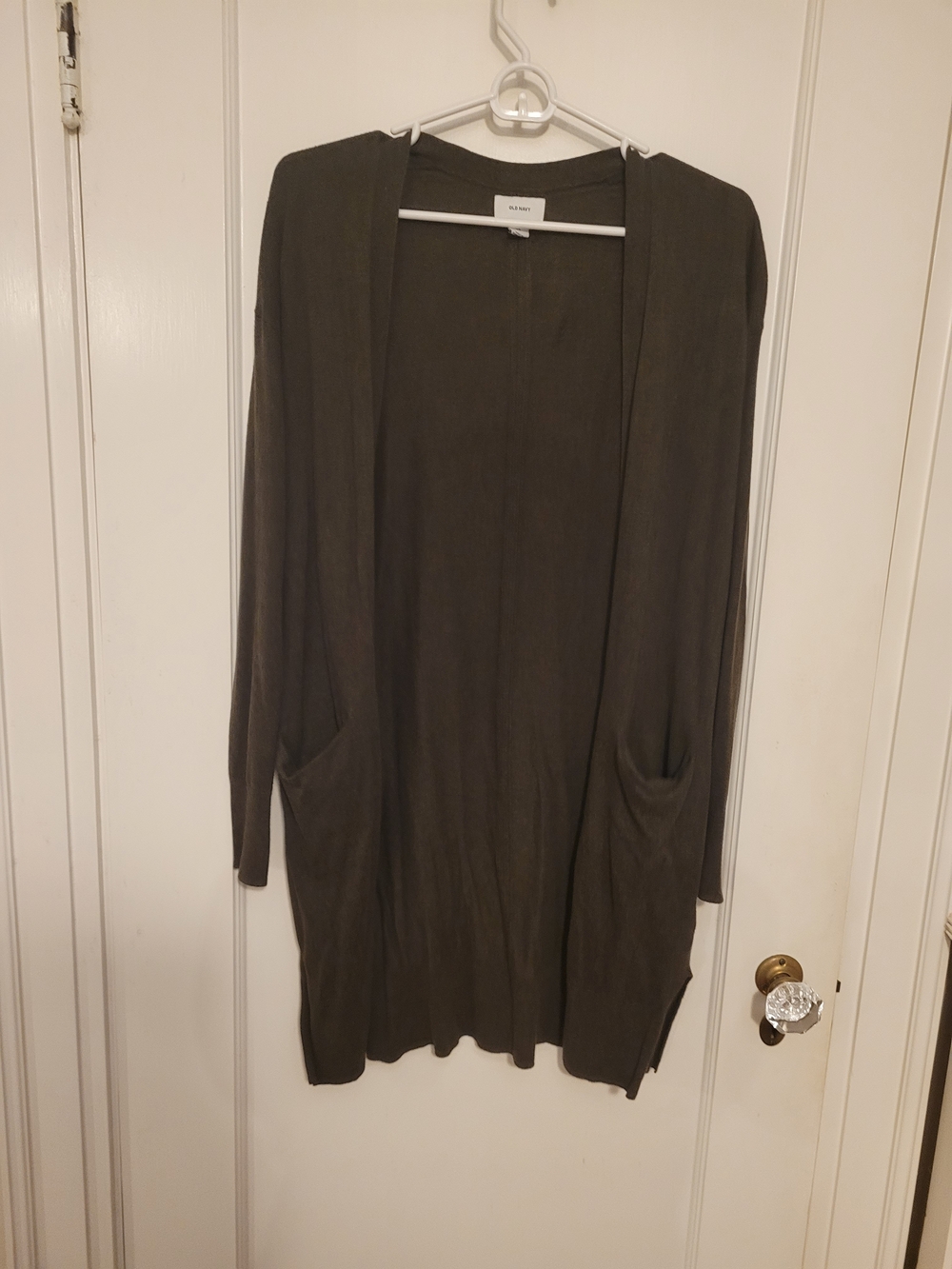 Lightweight Olive Open-Front Women's Cardigan